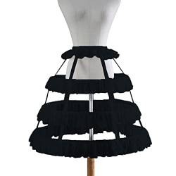 3 Reifen Rock Petticoat Unterrock Reifrock Underskirt Crinoline Damen Kleid Kurzer Unterrock Hohler Rock Petticoat Hochzeit Braut Rüschen Breiter Krinoline für Tutu Hochzeitskleid Ballkleid Cosplay von BYNYXI