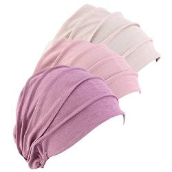 3 Stück Turban Beanie Mütze, Chemo Mütze Damen Baumwolle Slouchy Beanie Kopfbedeckung Schlafmütze für Krebs Haarverlust Chemotherapie Chemo Krebs Kopfbedeckung Turban für Frauen Haarverlust von BYNYXI