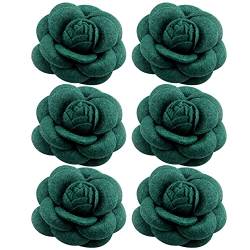 6PCS Blumen Brosche Stoff, Bouquet Broschen Vintage Blume Brosche Pin Frauen Mädchen Hochzeit Bouquest Revers Jacken Hut Schals Ansteckblume Kleid Broschen Pins Anstecknadeln für Brust Ausschnitt von BYNYXI