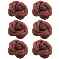 6PCS Blumen Brosche Stoff, Bouquet Broschen Vintage Blume Brosche Pin Frauen Mädchen Hochzeit Bouquest Revers Jacken Hut Schals Ansteckblume Kleid Broschen Pins Anstecknadeln für Brust Ausschnitt von BYNYXI