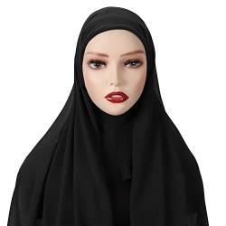 BYNYXI Hijab Kopftuch Damen muslimisch, Chiffon Kopftuch Lange Islamische Muslim Wickeltuch Schal Turban Hijab Kopftuch Schal Muslim Wickeltuch Atmungsaktiv für Muslimische Frauen von BYNYXI