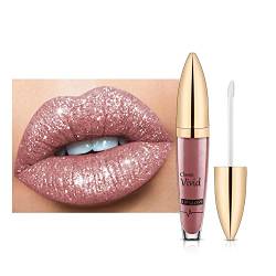 Damen Lipgloss, Flüssiger Lippenstift mit Glanz Finish Glitter Flip Matte Lipgloss Diamond Pearlescent Lipgloss Langanhaltende wasserdicht, Nicht verblassen Lippenstifte für Frauen und Mädchen von BYNYXI