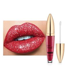 Damen Lipgloss, Flüssiger Lippenstift mit Glanz Finish Glitter Flip Matte Lipgloss Diamond Pearlescent Lipgloss Langanhaltende wasserdicht, Nicht verblassen Lippenstifte für Frauen und Mädchen von BYNYXI