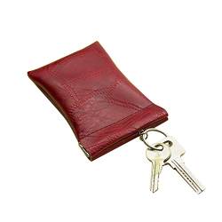 Leder Schlüsseletui Klein, Autoschlüssel Mini Geldbörse Münze Weiche Münzbörse Brieftasche mit Schlüsselring Schlüsseltasche Vintage Schlüssel Etui Schlüsselbeutel für Damen Herren, 11.5cmx8.5cm von BYNYXI