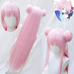 Anime Happy Sugar Life Satou Matsuzaka lange glatte Haare + Dutt rosa Perücke Halloween Cosplay von BYOOTI