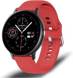 BYOOTI Smartwatches Bluetooth Telefonieren Wettervorhersage Überwachung Damen Herren Android iOS Elektronik (Farbe: Rot1, Größe: 1) von BYOOTI