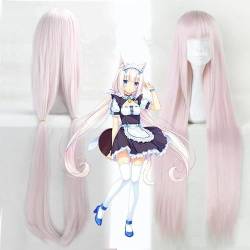 Japanische OVA Frauen te Cosplay Perücke Rollenspiel 2 Pferdeschwänze braun langes Haar Vanilla Cosplay Perücke Einheitsgröße Rosa von BYOOTI