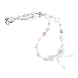 BYUTFA Armband mit zarter Schleife und Kristallperlen für Damen, süß, süß, romantisch, doppellagige Halskette, Modeschmuck-Accessoire von BYUTFA