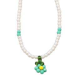 BYUTFA Bohemian-Perlen-Halskette, Sommer-Perlen-Blumen-Halskette, Hawaii-Strand-Halskette, Schmuck, geeignet für Damen und Mädchen von BYUTFA