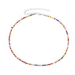 BYUTFA Bunte Böhmen-Perlen-Halsketten für Frauen, ethnischer Stil, Sommer-Strand-Halsband, Schmuck, bunte Perlen, Schlüsselbeinkette, Geschenk von BYUTFA