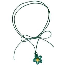 BYUTFA Bunte Harz-Blumen-Anhänger-Halskette für Frauen, einzigartiger Pflaumenblüten-Halsband, Jubiläumsschmuck, Blumen-Schlüsselbeinkette von BYUTFA