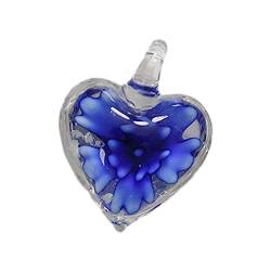 BYUTFA Glas-Herz-Anhänger, 25 x 20 mm, kleine Liebes-Herz-Anhänger für Frauen, DIY-Liebesschmuck, Halsketten, Herstellung von Erkenntnissen, 6 Farben von BYUTFA