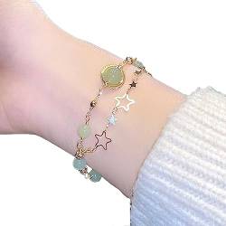 BYUTFA Harajuku Kristall Stern Perlen Armband für Frauen Vintage Ästhetischen Charme Doppelschicht Kette Armband Schmuck von BYUTFA