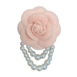 BYUTFA Koreanische Kamelienblume Brosche Pins Perle Quasten Corsage Armband Modeschmuck Broschen für Frauen Hemd Zubehör von BYUTFA