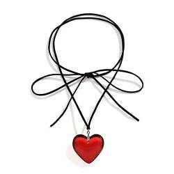BYUTFA Modetrend Nische Sense Love Anhänger Schlüsselbeinkette Temperament Einfache Kalter Wind Verstellbare schwarze Halskette von BYUTFA