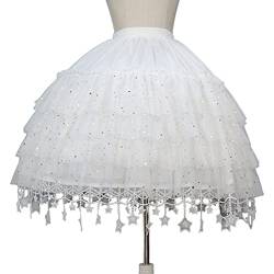 BYUTFA Petticoat-Krinoline-Unterrock, weißer Petticoat, Trubelkäfig, Kurze Länge, Brautkleid, Vintage-Ballkleid, Slip für Damen, 2 Schlaufen von BYUTFA