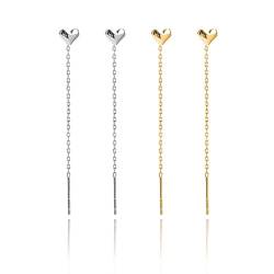 BYXG 2 Stück Earrings,Frauen Ohrringe,Frauen Stahl-Ohrringe,Lange Kette,Schmuck von BYXG