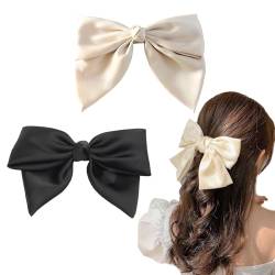 2 Stück Haarschleife Damen Haarspangen,Elegante Haarspange Schleife,Frauen Französisch Schleifen Haare Stoff Hair Bow Für Frauen Mädchen von BYYT