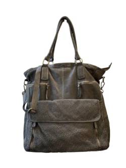 BZNA Bag Boney Grau Italy Designer Damen Handtasche Schultertasche Tasche Leder Shopper Neu von BZNA