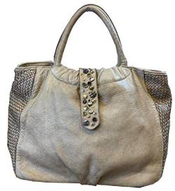 BZNA Bag Livia beige vintage Italy Designer Business Damen Handtasche Ledertasche Schultertasche Tasche Leder Shopper Neu von BZNA