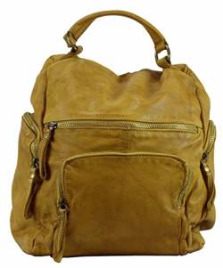 BZNA Bag Stella gelb Backpacker Designer Rucksack Damenhandtasche Schultertasche Leder Nappa sheep ItalyNeu von BZNA