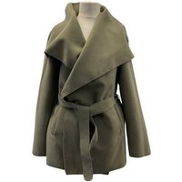 BZNA Kurzmantel Damen Trenchcoat mit Gürtel kurz mit Wasserfall-Schnitt von BZNA