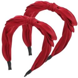 2 Stück großes Schleifen-Stirnband, Schleifen-Stirnband for Mädchen, Haargummis for Frauen, rotes Bandana-Stirnband, geknotete Stirnbänder for Frauen, Weihnachts-Schleifen-Stirnbänder, Multifunktionss von BZVCRTYKL