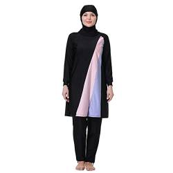 BaJooruly Muslimischer Burkini-Badeanzug in Übergröße, bescheidene Badebekleidung, islamisches Langarm-Full-Cover-Hijab-Oberteil, Schwimmhose, Set(8XL,J2) von BaJooruly