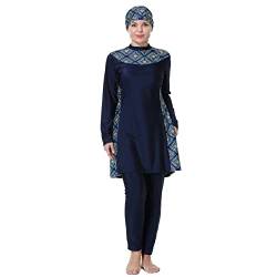 Muslimische Frauen in Übergröße, farblich passend, Fetter Badeanzug, Tankinis, 3-teilige Badebekleidung(4XL,J4) von BaJooruly