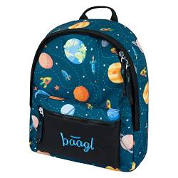 Baagl Kindergartenrucksack Jungen, Kindergarten Rucksack Kinder, Kleiner Baby Rucksack, Kinderrucksack mit Brustgurt (Planeten) von Baagl