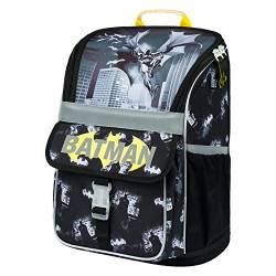 Baagl Schulranzen Jungen für Grundschule Volksschule - Ergonomische Schultasche für Kinder - Schulrucksack mit Brustgurt - Grundschule Ranzen Tornister (Batman Dark City) von Baagl