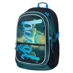 Baagl Schulrucksack für Jungen, Schulranzen für Kinder mit ergonomisch geformter Rücken, Brustgurt und reflektierende Elemente (Football Player) von Baagl