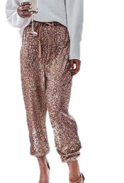 Babao Damen Glitzer Pailletten Paillettenhose Funkelnde Hose Glitzer Hosen von Babao