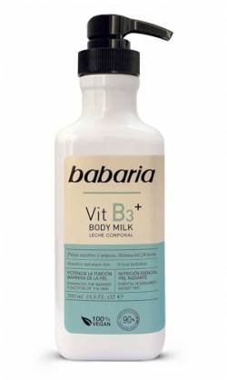 Babaria - Feuchtigkeitsspendende Körpermilch mit Vitamin B3 für empfindliche und atopische Haut, 24-Stunden-Flüssigkeitszufuhr, vegan - 500 ml von Babaria