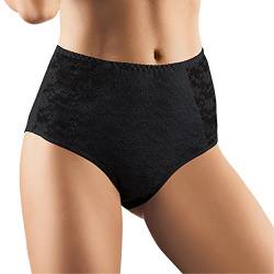 Bauchweg Unterwäsche Damen Miederslip mit Bauch-Weg-Effekt Shapewear Stark Formend Miederhose Slip Hochzeitsdessous Große Größe (L, Schwarz) von Babell