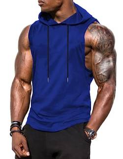 Babioboa Herren Bodybuilding Tank Top Fitness Training Kuputzenpullover Sport Workout Gym Sleeveless Muskelshirt Königsblau S von Babioboa