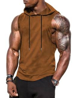 Babioboa Herren Hooded Tank Top Ärmelloser Workout Sport Fitness Hoodie Muskelshirt für Gym Training von Babioboa