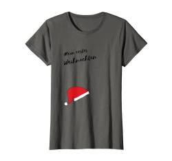 Damen Damen Kurzarm Baby Erstes Weihnachten Schwanger Babyparty T-Shirt von Baby Collection