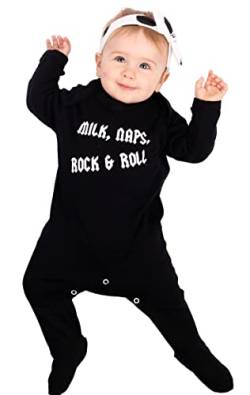 Baby Moo's | Milk, Naps, Rock & Roll Baby Onesie | Jungen oder Mädchen cool | Babyparty 1. Geburtstagsgeschenk von Baby Moo's