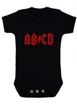 Baby Moo's Rock N Roll Baby-Strampler für Jungen oder Mädchen | Cooler AB/CD/AC/DC inspirierter Metall-Body – einzigartige Babyparty, Geschenk für neue Eltern, Schwarz , 2-6 Monate von Baby Moo's