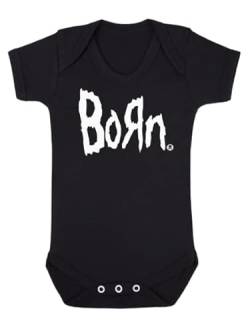 Born Nu-Metal Baby Grow | Baby Weste Musik Body, Rock n Roll Baby Geschenkidee | Baby Moo's, Schwarz , 50 von Baby Moo's