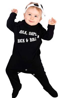 Rock Baby Strampelanzug für Jungen oder Mädchen, cooles Milch, Nickerchen, Rock & Roll/Metall-Baby-Strampler-Outfit – Babyparty, 1. Geburtstag Geschenk | Baby Moo's UK (3-6 Monate) von Baby Moo's