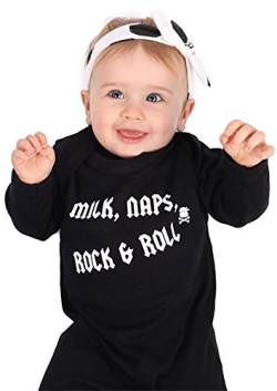 Rock Baby Strampelanzug für Jungen oder Mädchen, cooles Milch, Nickerchen, Rock & Roll/Metall-Baby-Strampler-Outfit – Babyparty, 1. Geburtstag Geschenk | Baby Moo's UK (6-12 Monate) von Baby Moo's