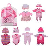 Baby Rose Puppenkleidung Puppenbekleidung Set 43 cm Baby Body pink Herz mit Mütze (2er Set, 2-tlg., 2 Teile), puppenbekleidung 43 cm rosa für Baby Born Puppe und andere Puppen von Baby Rose