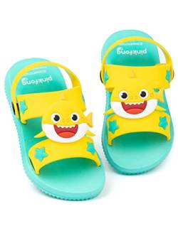 Baby Shark Sandalen Kinder Kleinkinder | Jungen Mädchen singende Hai Charakter Familienschieber mit stützendem Riemen | Blau Gelbe Sommerschuhe von Baby Shark