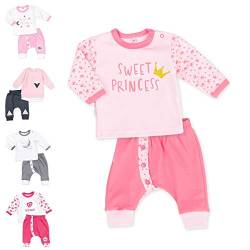 Baby Sweets® 2er Baby Set mit Baby Hose & Baby Langarmshirt für Mädchen in Rosa mit Prinzessin-Motiv/Baby Kleidung Set aus Baumwolle für Neugeborene & Kleinkinder/Größe: 18 Monate (86) von Baby Sweets