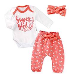 Baby Sweets® 3er Baby-Erstausstattung-Set Good Girl für Mädchen mit Langarm-Body, Hose und Haarband in Weiß-Rot als Baby-Bekleidungsset für Neugeborene und Kleinkinder/Größe 74 (6-9 Monate) von Baby Sweets