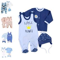 Baby Sweets® 3er Baby Set mit Strampler, Baby Langarmshirt & Babymütze für Jungen in Blau / Baby Kleidung Set im Little Prince-Motiv für Neugeborene & Kleinkinder Größe: 9 Monate (74) von Baby Sweets