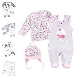 Baby Sweets® 3er Baby Set mit Strampler, Baby Langarmshirt & Babymütze für Mädchen in Rosa/Baby Kleidung Set im Cupcake-Motiv für Neugeborene & Kleinkinder in Größe: Newborn (56) von Baby Sweets