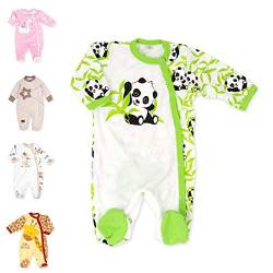 Baby Sweets® Unisex Baby Strampler/Baby-Overall aus 100% Bambus in Beige Grün als Schlafanzug und Baby Strampler mit Panda-Motiv für Neugeborene & Kleinkinder in der Größe: 12 Monate (80) von Baby Sweets